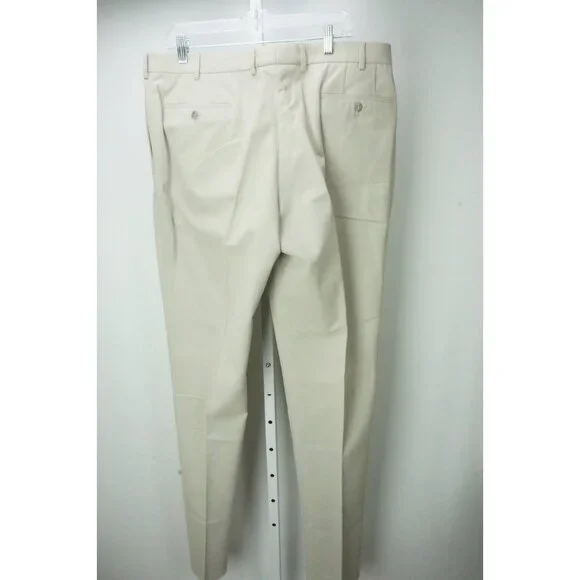 Burberry London Beige Khaki 100% Cotton Mens Pants Trousers Sz 48 EU NEW